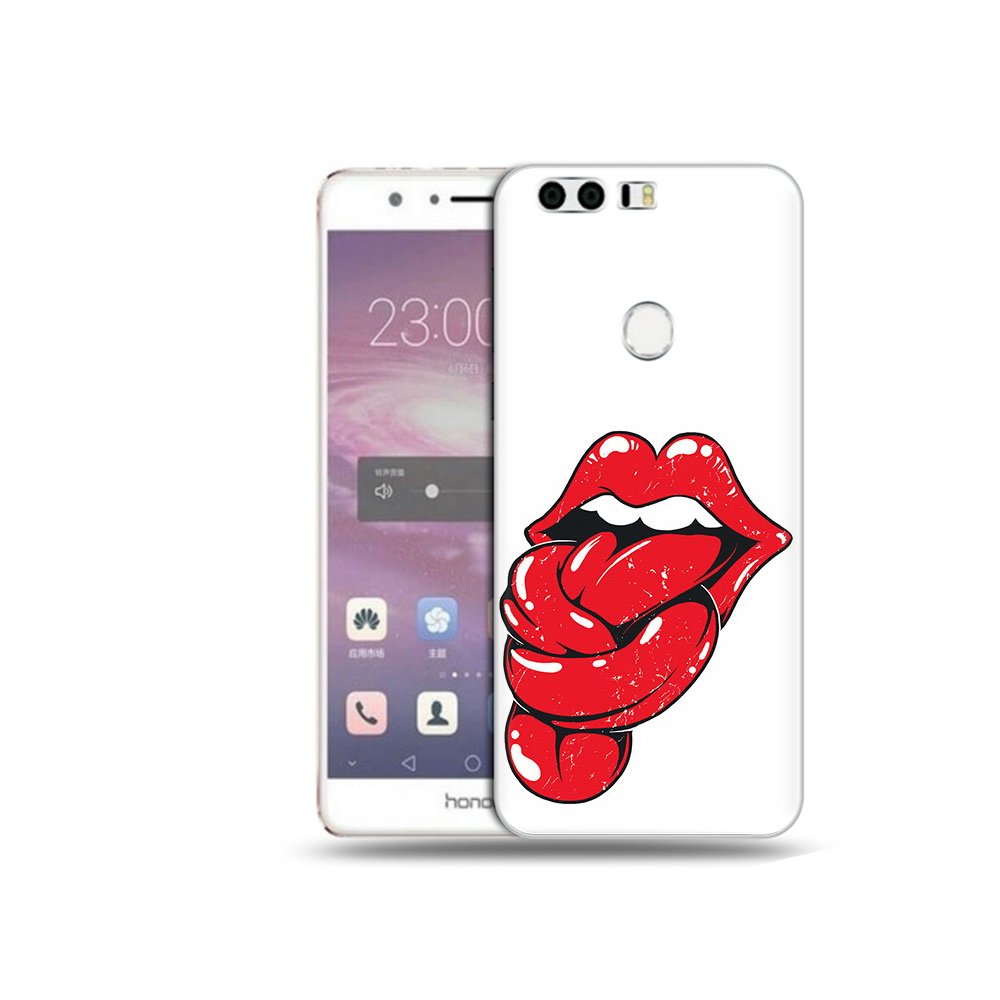 

Чехол MyPads Tocco для Honor 8 яркие губы с языком (PT46676.38.705), Прозрачный, Tocco