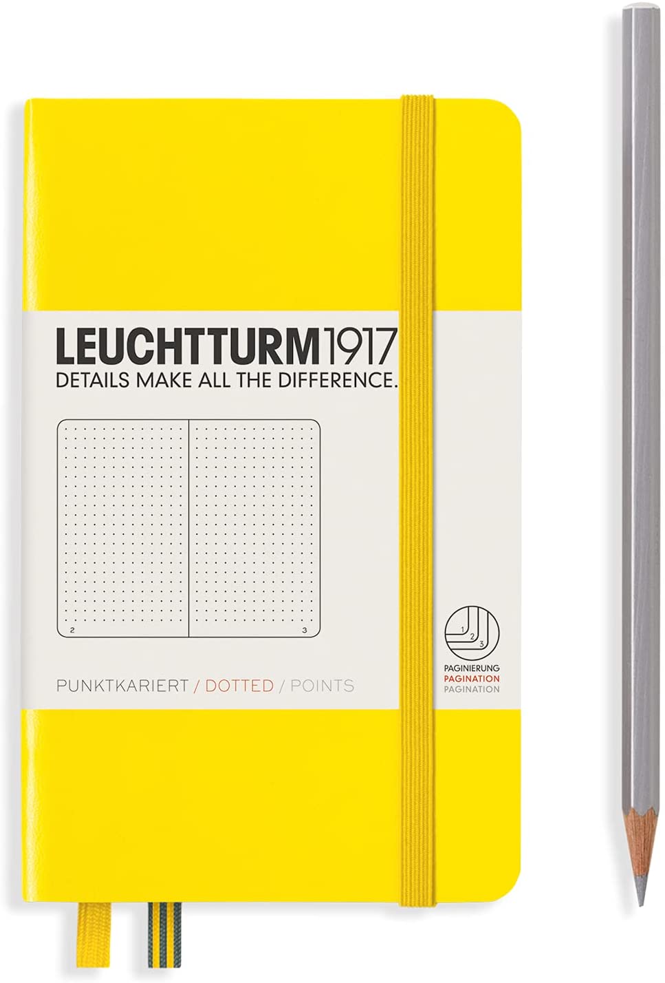 

Блокнот Leuchtturm A6 (в точку) 93 листа лимонный твердая обложка, Hardcover Pocket