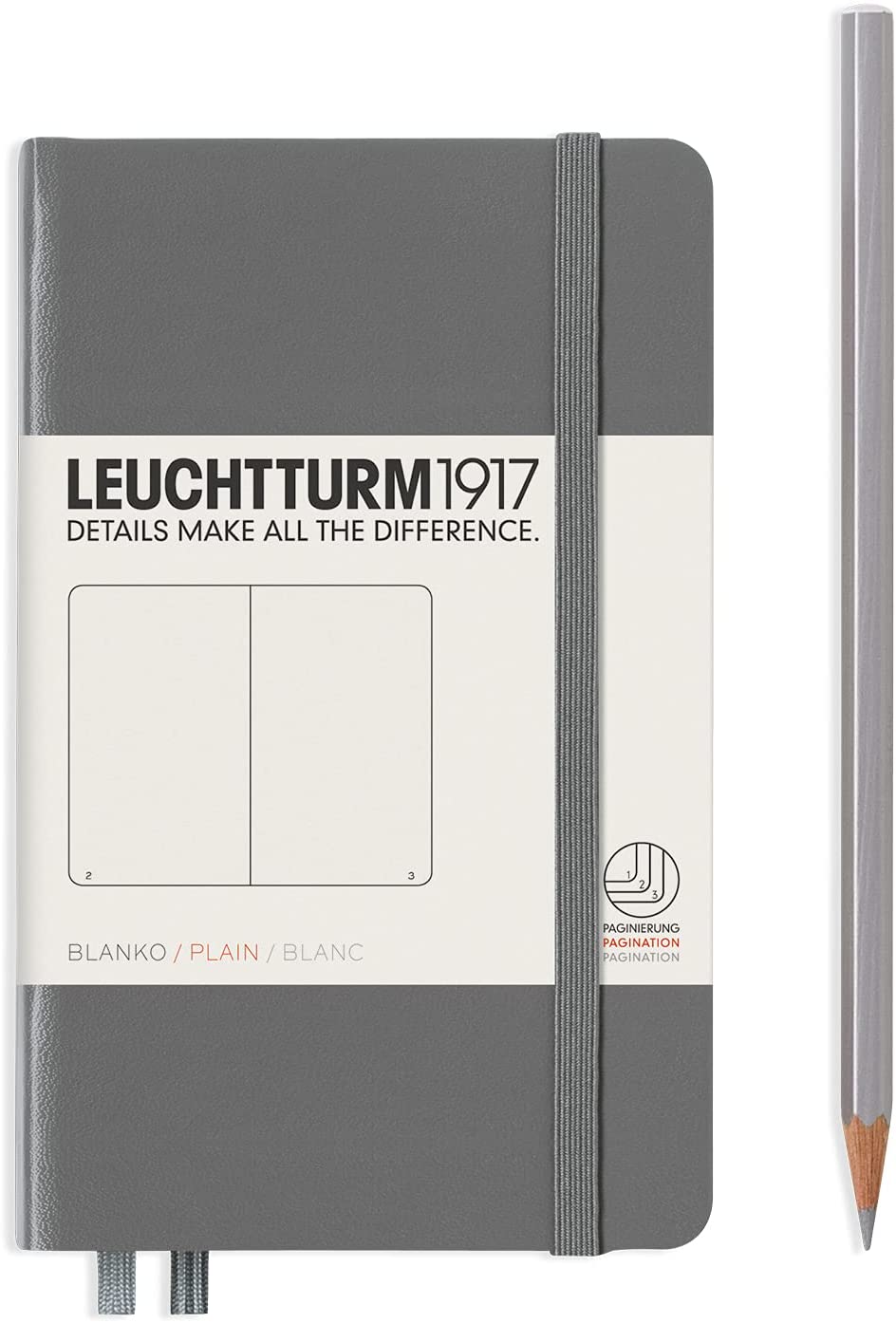 

Блокнот Leuchtturm A6 (нелинованный) 93 листа антрацитовый твердая обложка, Hardcover Pocket