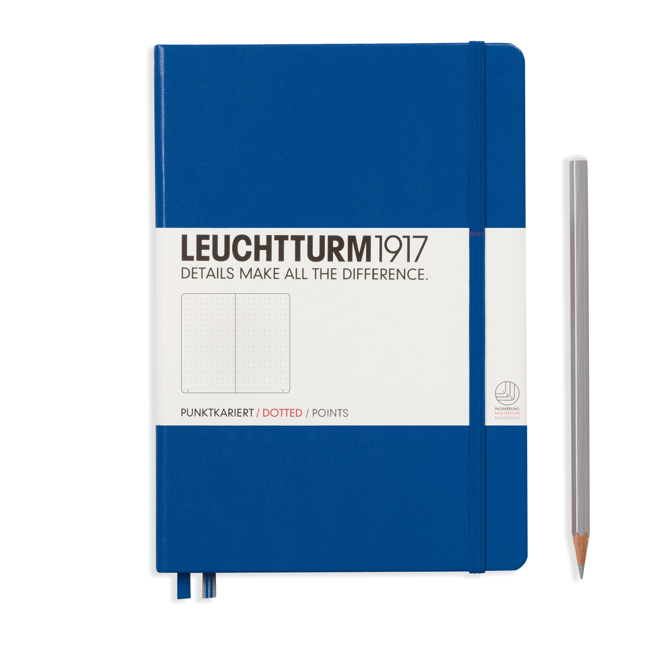 

Блокнот Leuchtturm A5 (в точку) 125 листов королевский синий твердая обложка, Hardcover Medium