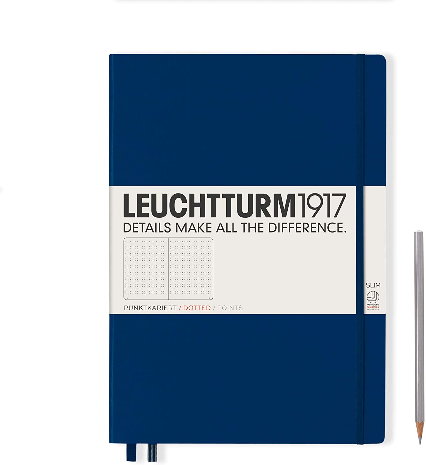 Блокнот Leuchtturm1917 Master Slim A4+ в точку 61 лист темно-синий твердая обложка