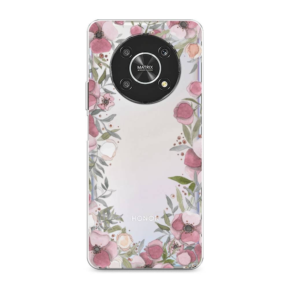 

Чехол Awog на Honor X9 4G/Magic4 Lite 4G "Розовая цветочная рамка", Разноцветный, 6108650-8
