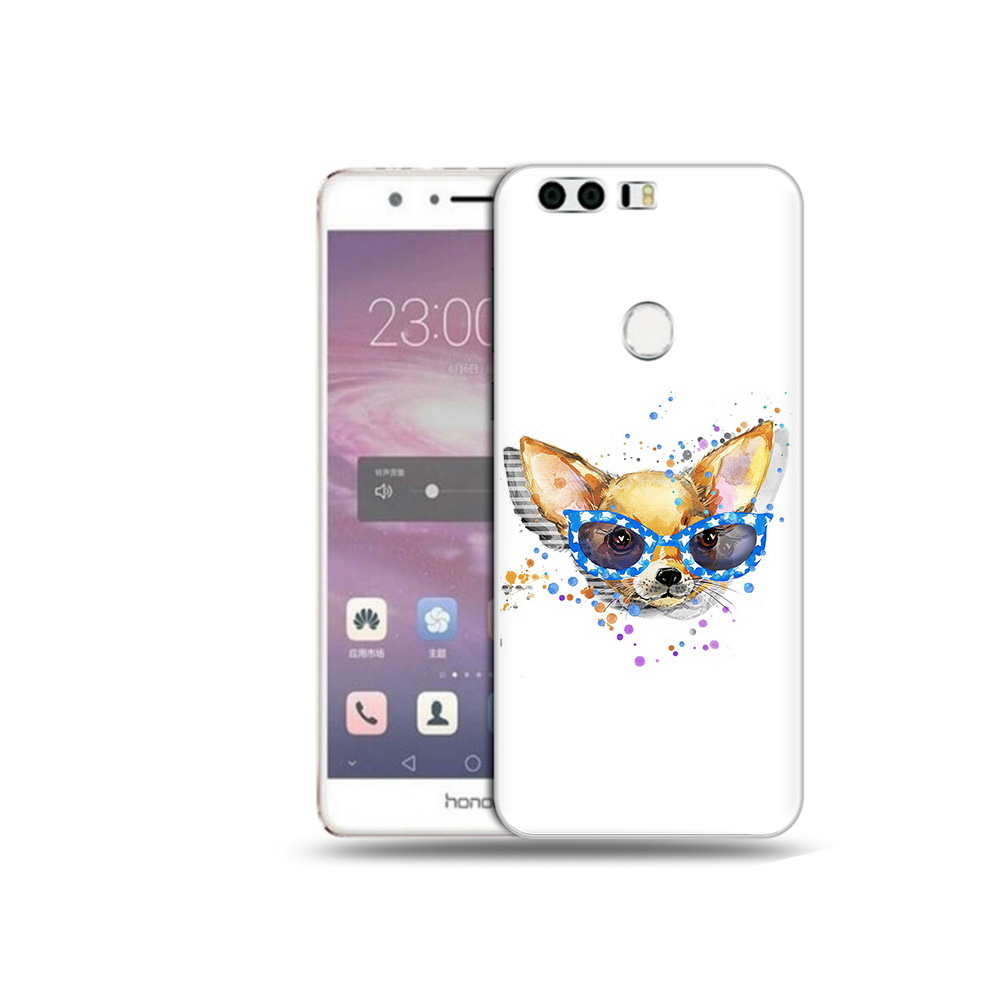 

Чехол MyPads Tocco для Honor 8 чихуа-хуа в очках (PT46676.38.691), Прозрачный, Tocco