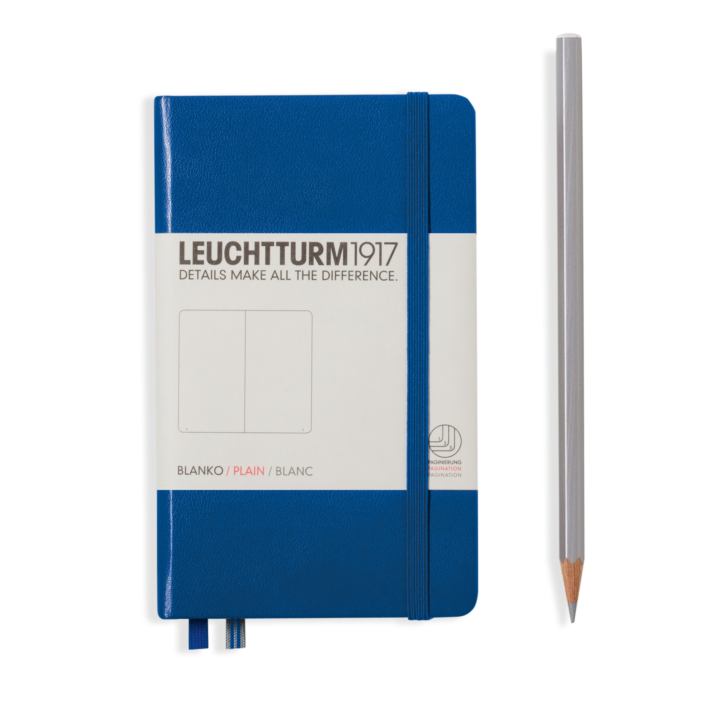

Блокнот Leuchtturm A6 (нелинованный) 93 листа темно-синий твердая обложка, Hardcover Pocket