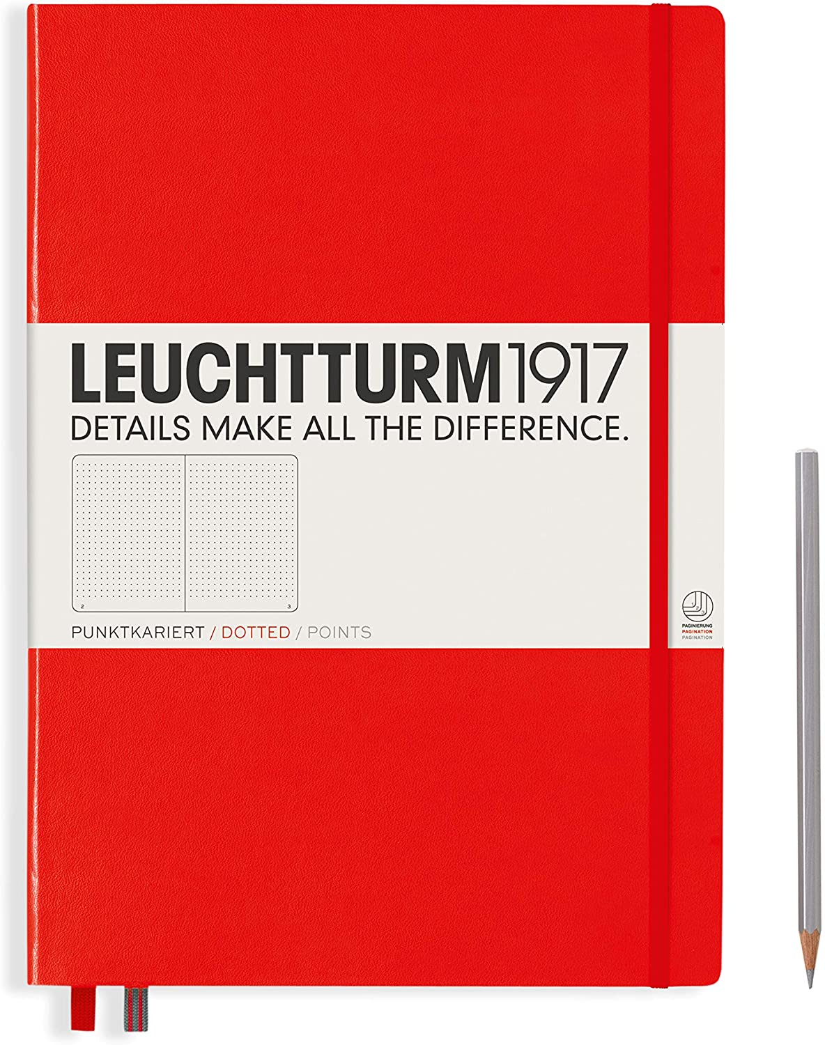 

Блокнот Leuchtturm Master A4+ (в точку) 117 листов красный твердая обложка, Hardcover Master