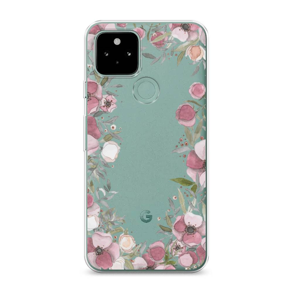 

Чехол Awog на Google Pixel 5A "Розовая цветочная рамка", Разноцветный, 271050-8