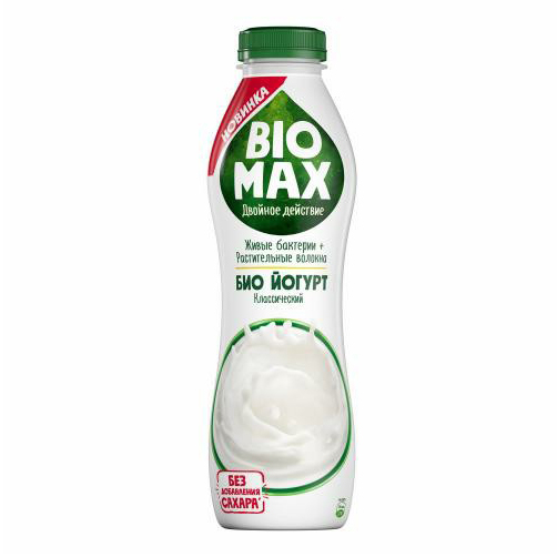 фото Питьевой йогурт bio max классический 1,8% 690 г biomax