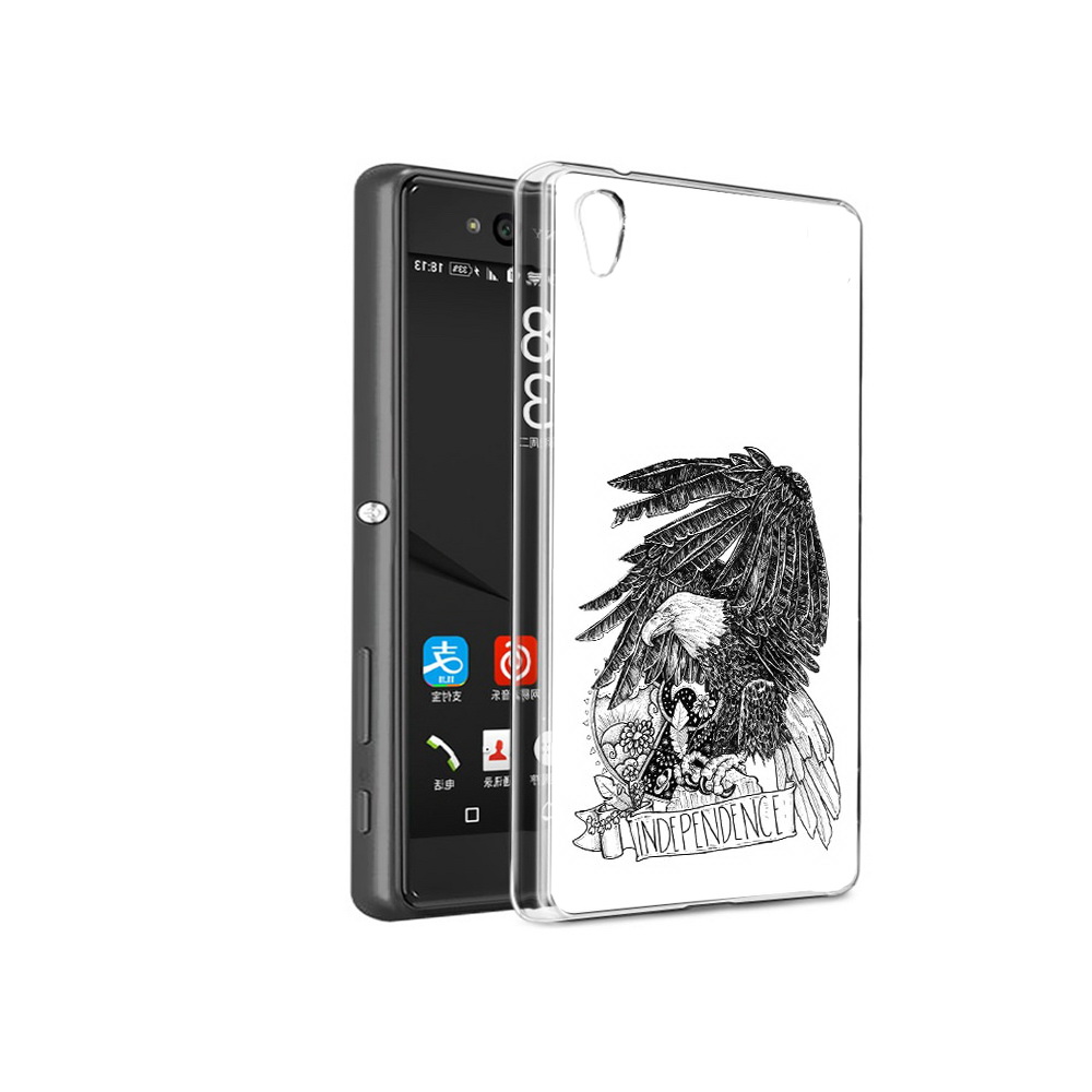 

Чехол MyPads Tocco для Sony Xperia C6 черно белый сокол (PT28839.243.688), Прозрачный, Tocco