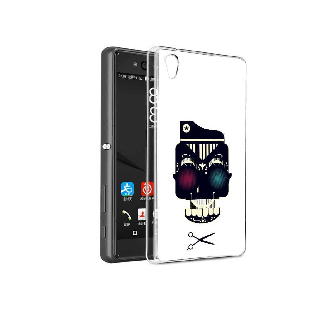 

Чехол MyPads Tocco для Sony Xperia C6 черно белый скелет с яркими глазами, Прозрачный, Tocco