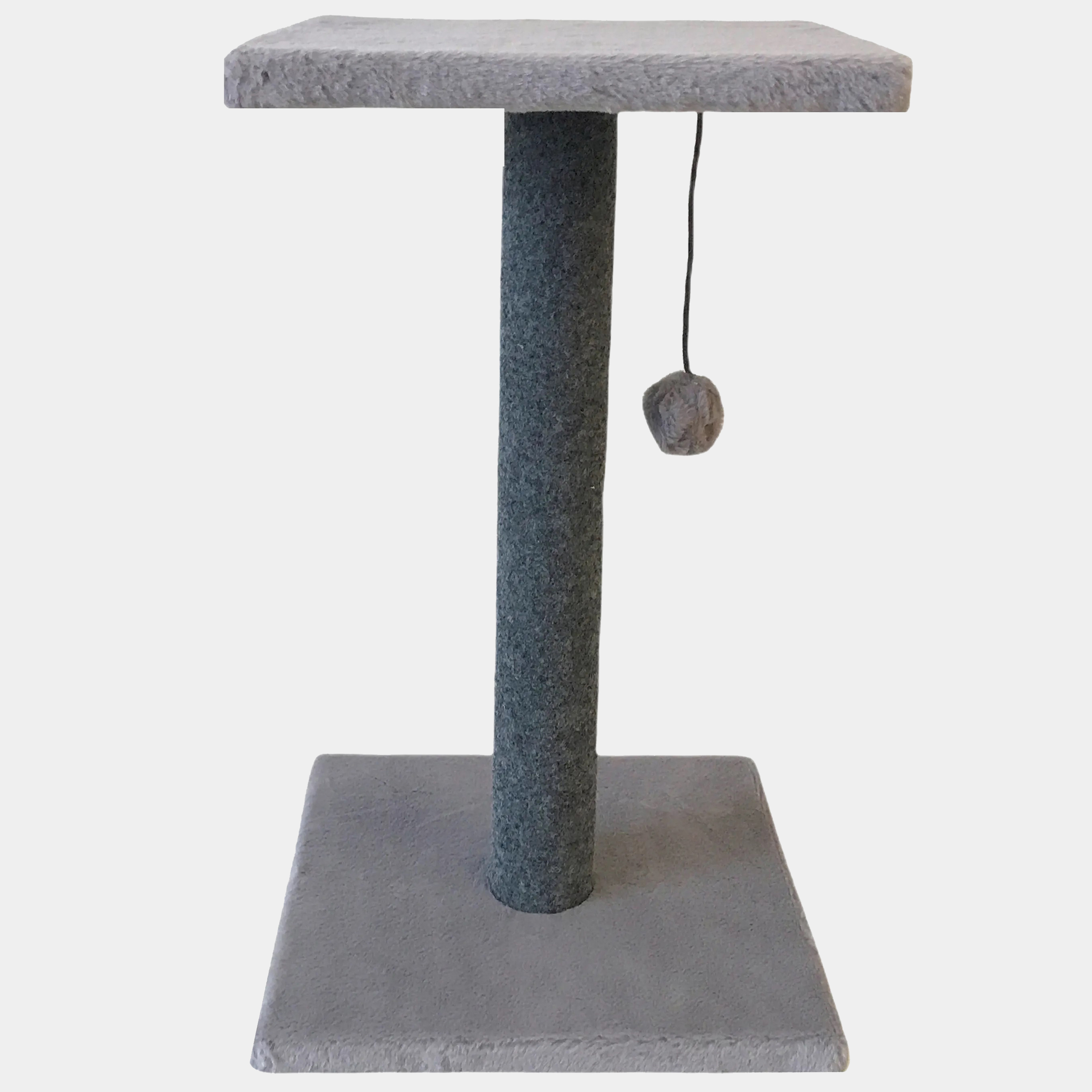 Когтеточка-столбик для котят Homestuff, с лежанкой, серый, фетр, 30х30х52 см