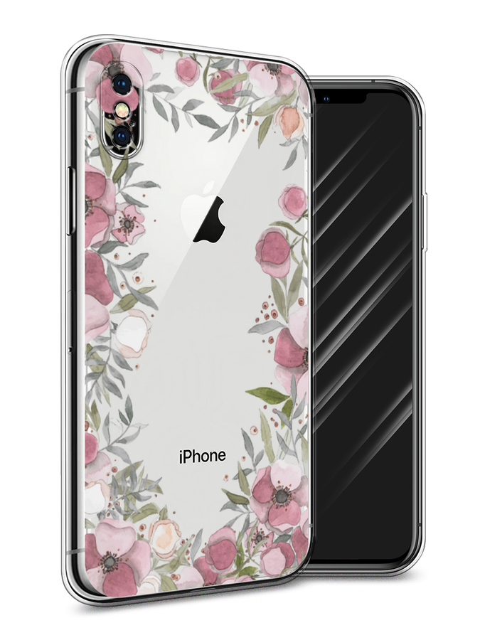 

Чехол Awog на Apple iPhone XS Max (10S Max) Розовая цветочная рамка", Разноцветный, 11950-8