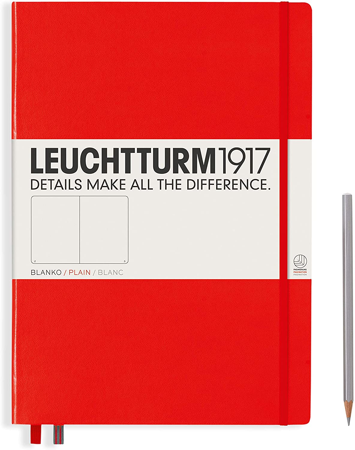 

Блокнот Leuchtturm Master A4+ (нелинованный) 117 листов красный твердая обложка, Hardcover Master