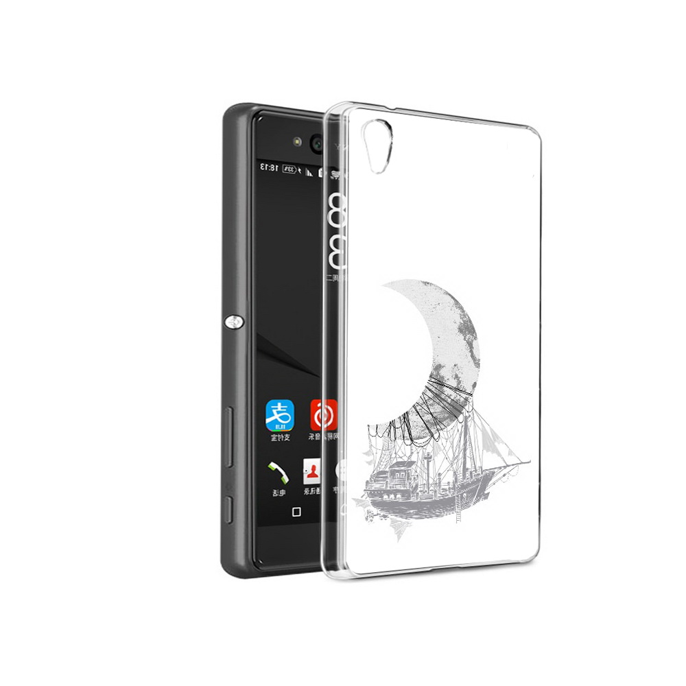 

Чехол MyPads Tocco для Sony Xperia C6 черно белый корабль полумесяц (PT28839.243.684), Прозрачный, Tocco