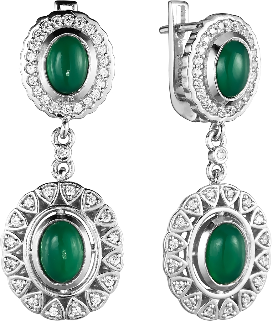 

Серьги из серебра с хризопразом Balex Jewellery 2410931827, 2410931827