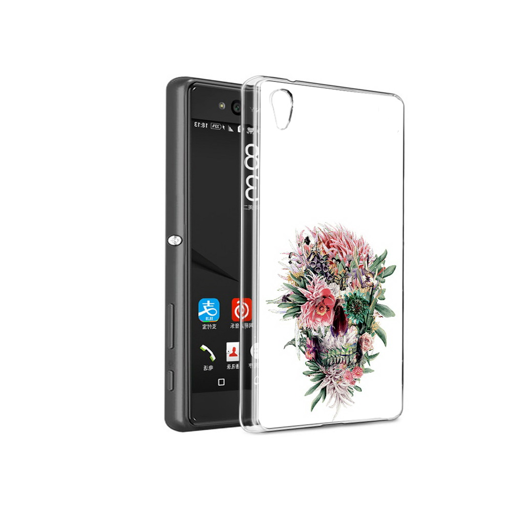 

Чехол MyPads Tocco для Sony Xperia C6 череп из цветов (PT28839.243.677), Прозрачный, Tocco