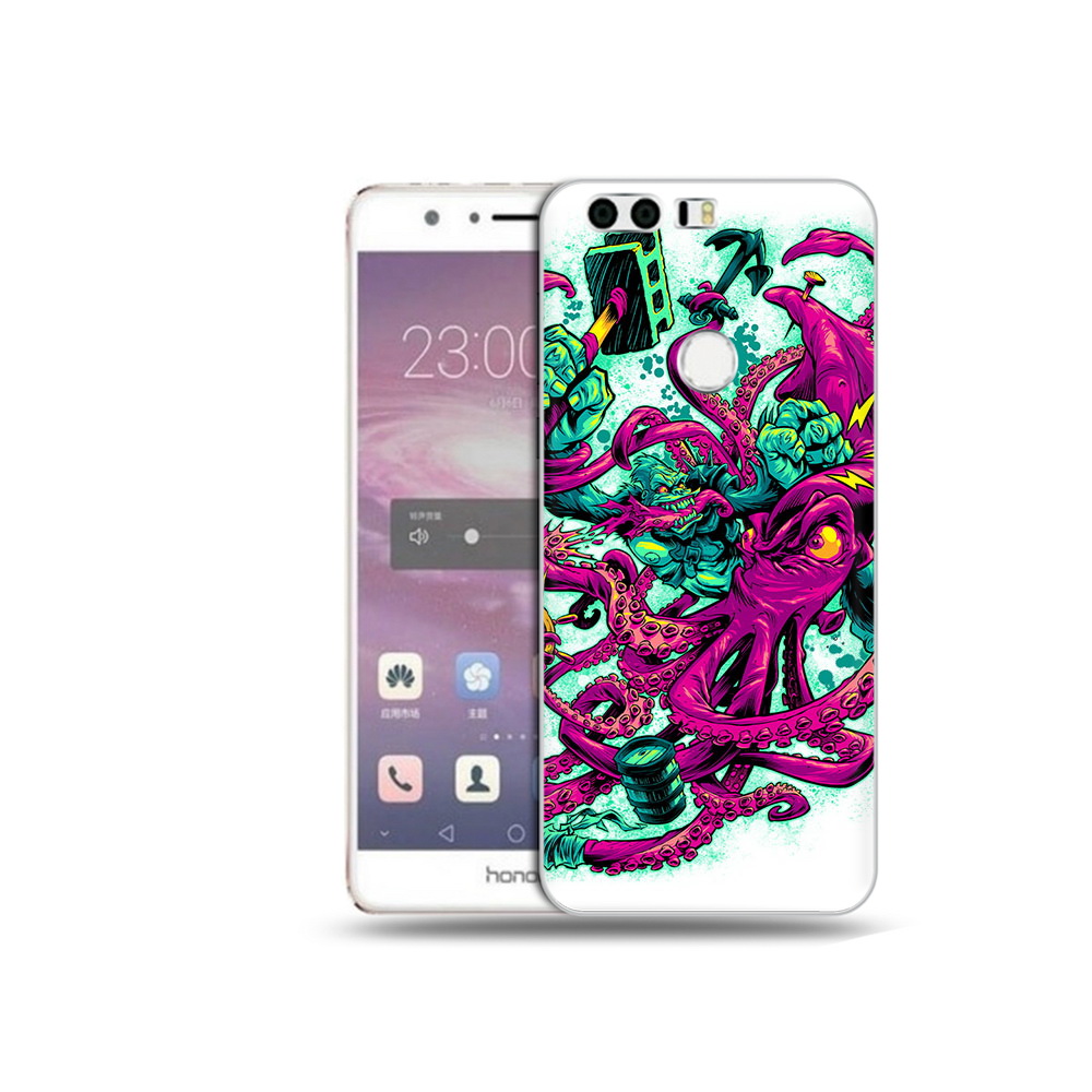 

Чехол MyPads Tocco для Honor 8 фиолетовый кракен (PT46676.38.657), Прозрачный, Tocco