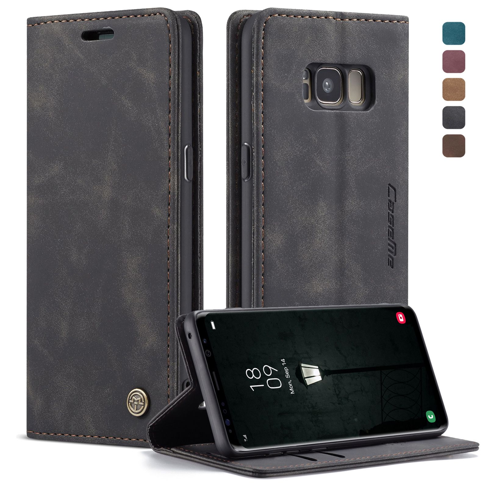 

Чехол MyPads для смартфона Samsung Galaxy S8/SM-G950 с ударопрочной откидной крышкой, д..., Черный