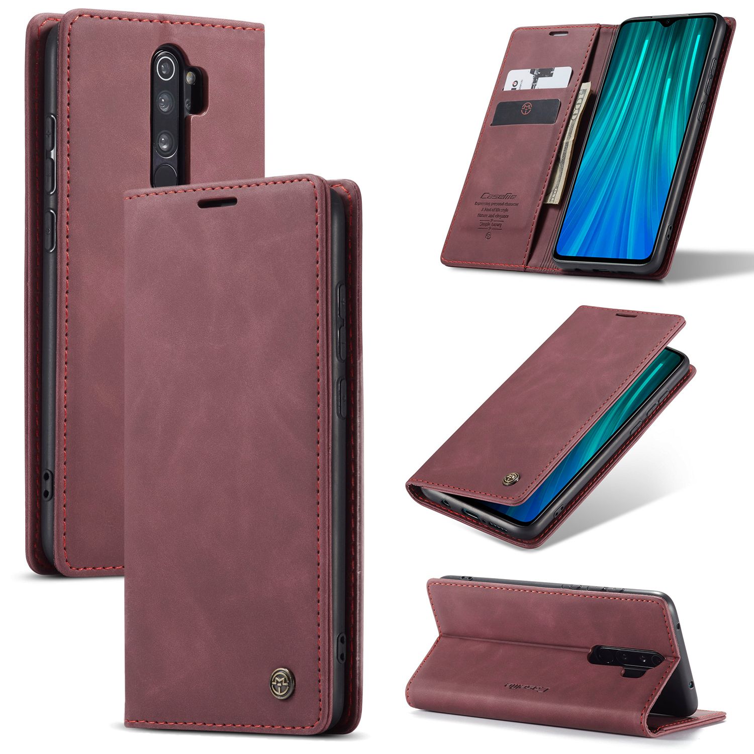 

Чехол MyPads для смартфона Xiaomi Redmi Note 8 Pro, флип-кейс с кошельком и визитницей,..., Бордовый