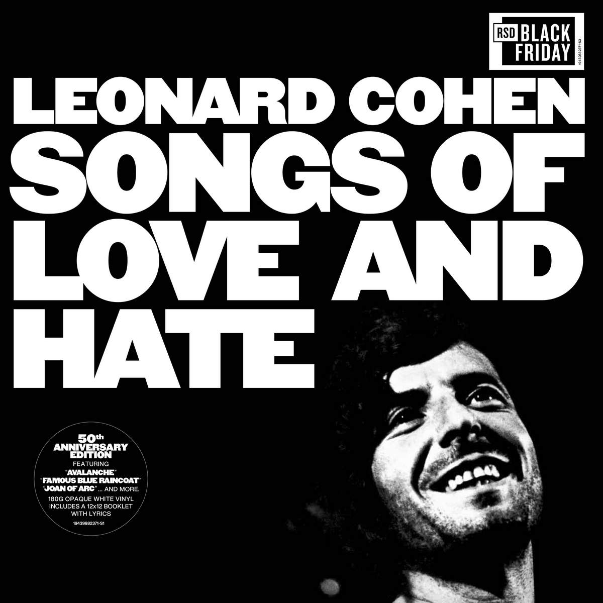 Leonard Cohen Songs Of Love And Hate (50Th Anniversary)(White ) (Винил)