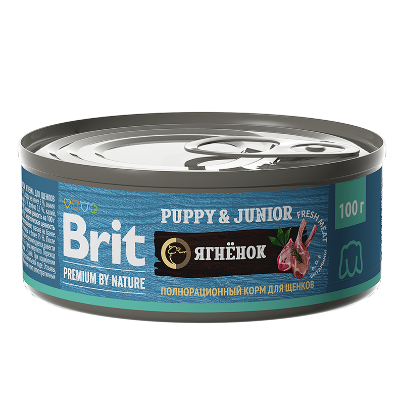 

Консервы для щенков Brit Premium by Nature, с ягненком, 100 г