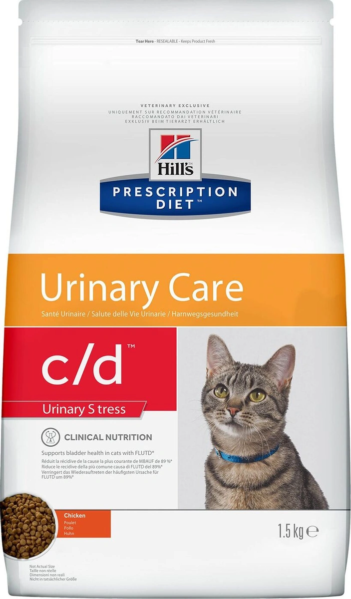 фото Сухой корм для кошек hill's prescription diet c/d urinary stress, курица, 1,5 кг