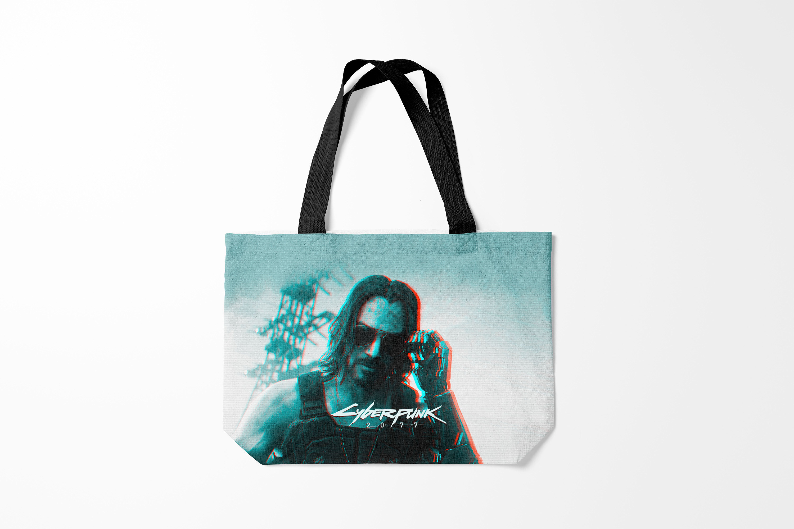 

Сумка шoппер унисекс Burnettie Cyberpunk 2077, черный; белый, Cyberpunk 2077