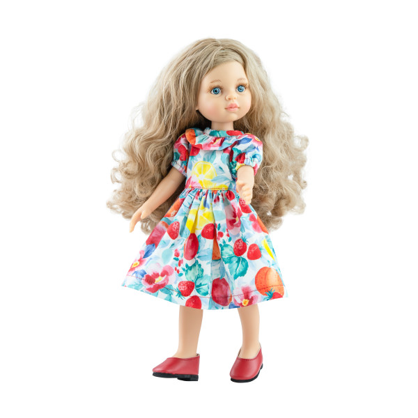 фото Яркое платье paola reina с фруктовым принтом для кукол 32 см