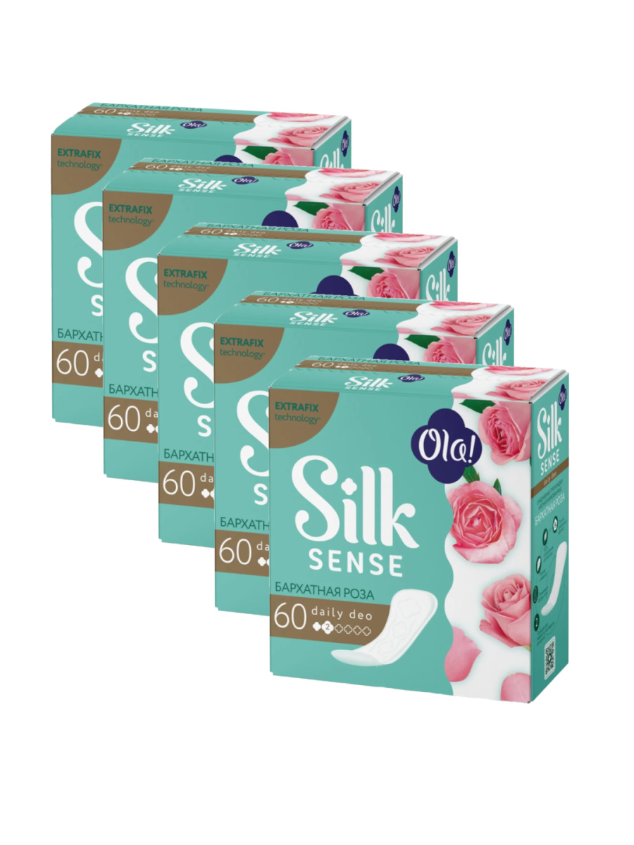 

Комплект Ola! SILK SENSE DAILY DEO Прокладки впитыв. Бархатная роза 60 шт/упак.х5 упак., Комплект Ola! SILK SENSE DAILY DEO Прокладки жен. гигиен. впитыв. Бархатная роза 60 шт/упак.х5 упак.