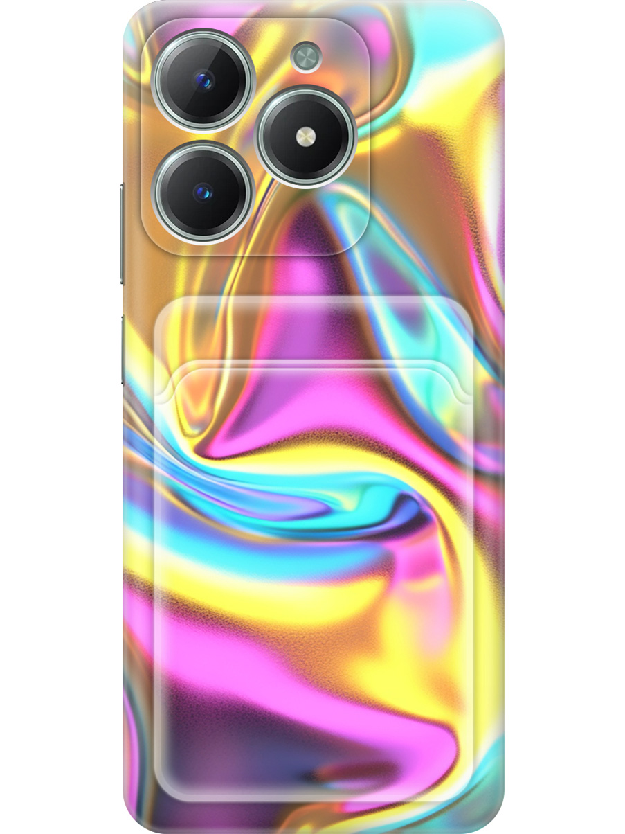 

Силиконовый чехол на Realme C61 / C63 с принтом с карманом для карты 837268, Прозрачный;желтый;фиолетовый, 785979631