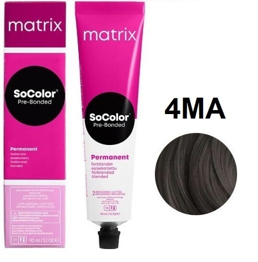 Краска для волос Matrix Socolor Beauty 4MA Шатен мокка пепельный 90 мл краска для волос l oreal professionnel inoa ods2 4 56 шатен махагоново фиолетовый 60 мл