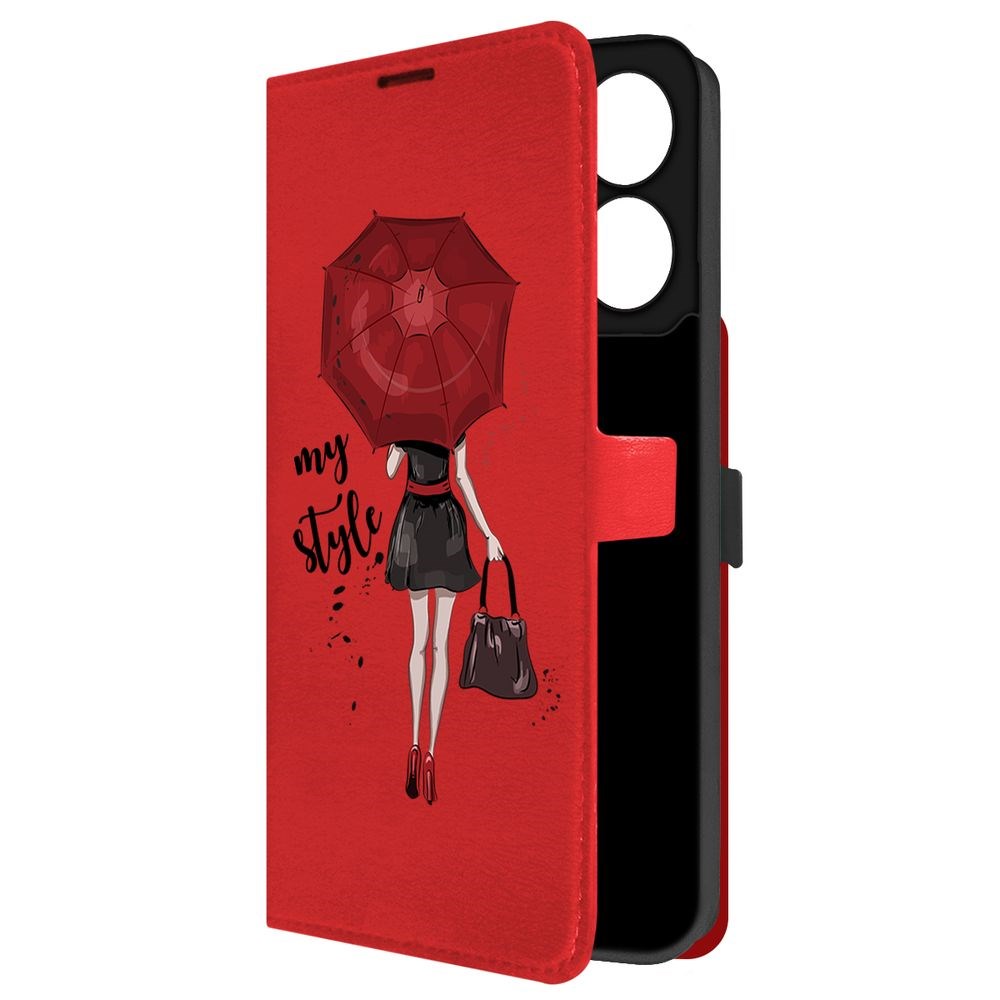 

Чехол-книжка Krutoff Eco Book для Xiaomi Redmi 13C Мой стиль (красный)