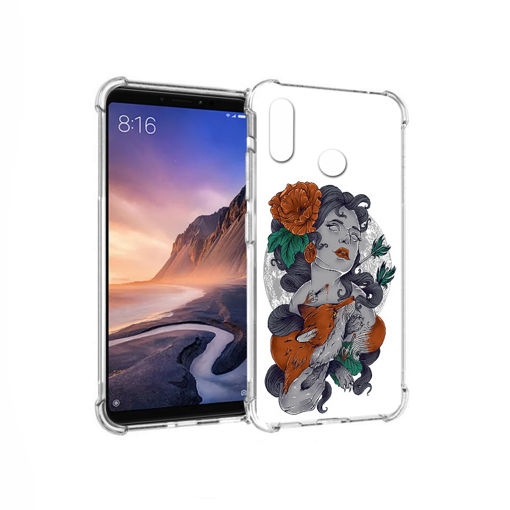 

Чехол MyPads Tocco для Xiaomi Mi Max 3 темная девушка с лисой (PT115366.313.639), Прозрачный, Tocco