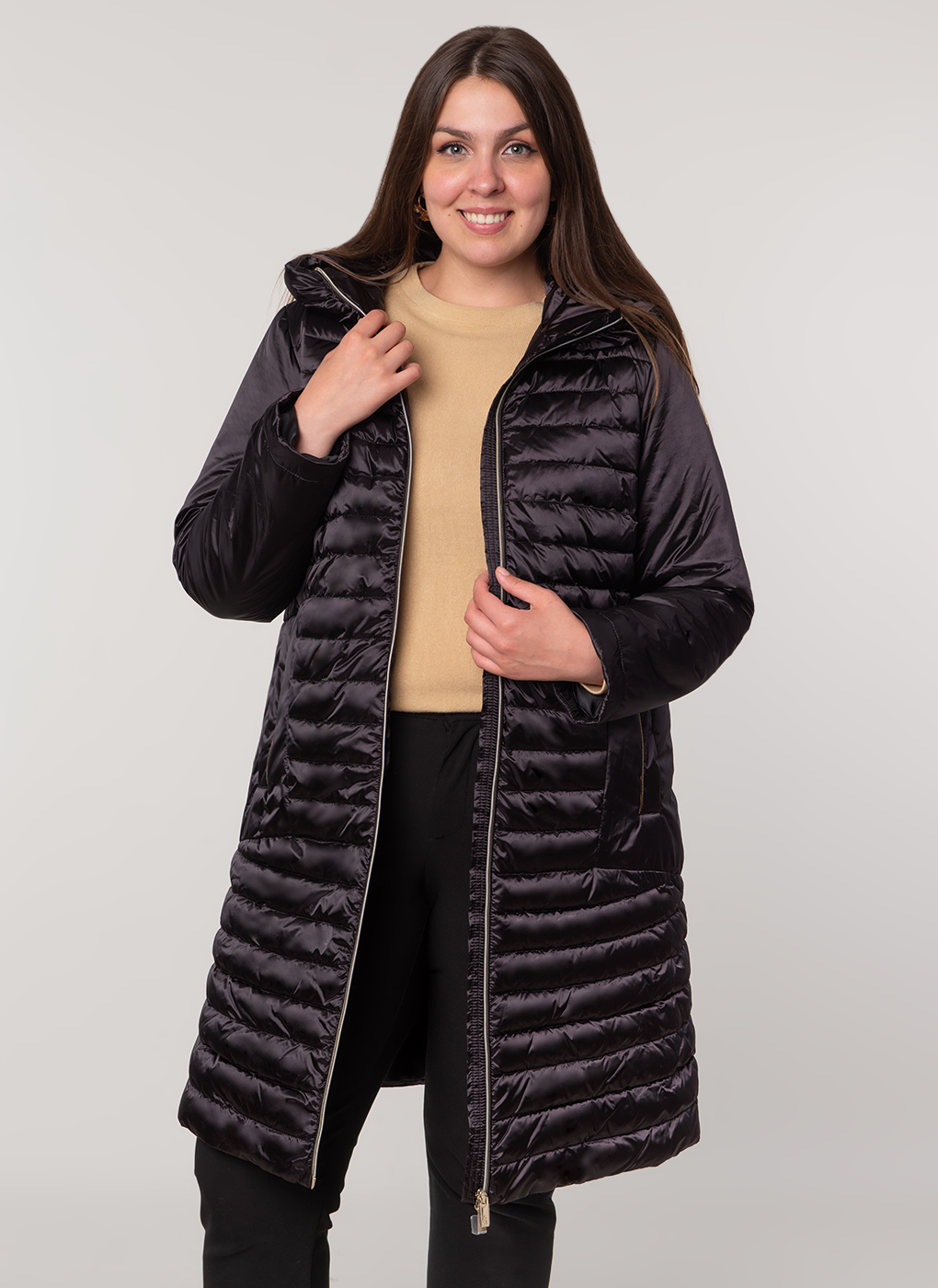 

Пальто женское Каляев 60650 черное 56 RU, 60650