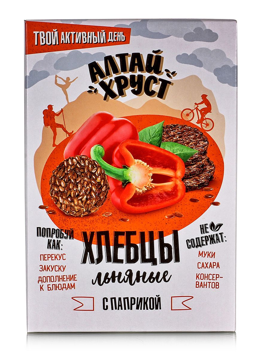 

Хлебцы льняные Алтай хруст с паприкой 100гр.