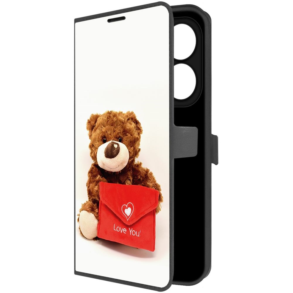 

Чехол-книжка Krutoff Eco Book для INFINIX Smart 8 Plus Медвежонок тебя любит (черный)
