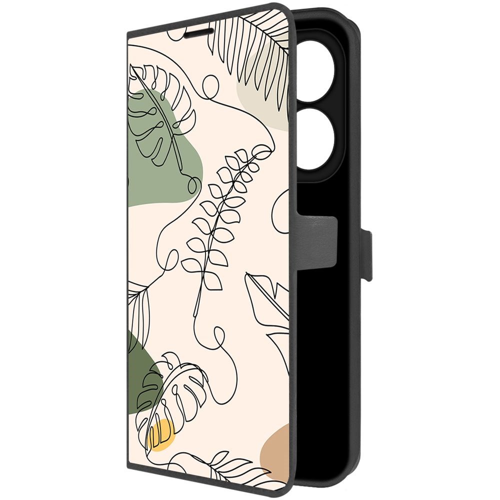 

Чехол-книжка Krutoff Eco Book для INFINIX Smart 8 Plus Линия весны (черный)