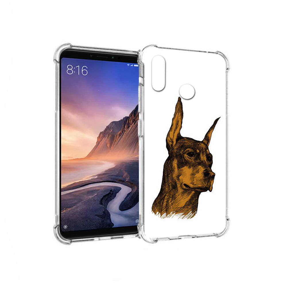 

Чехол MyPads Tocco для Xiaomi Mi Max 3 скетч доберман (PT115366.313.605), Прозрачный, Tocco