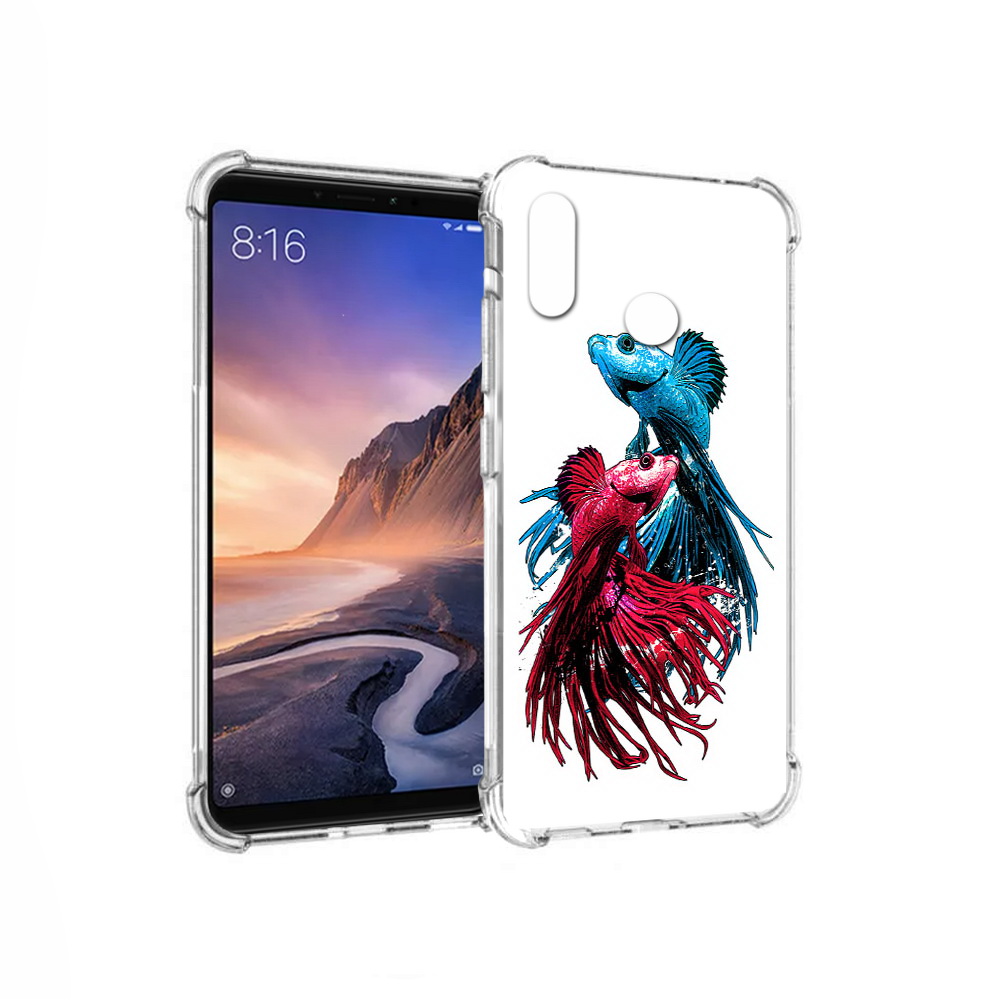 

Чехол MyPads Tocco для Xiaomi Mi Max 3 рыбы петушки (PT115366.313.592), Прозрачный, Tocco