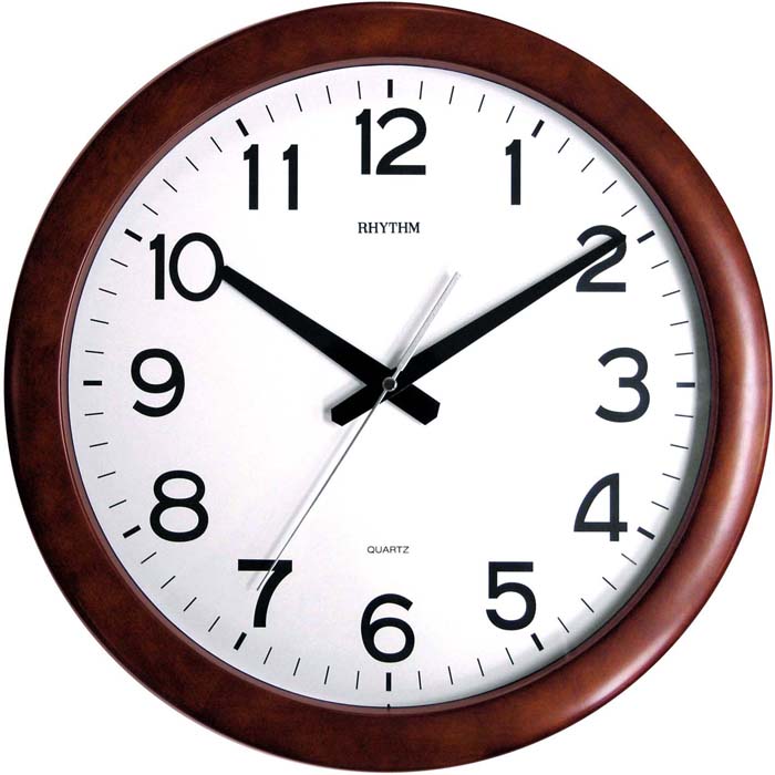 фото Бесшумные кварцевые настенные часы rhythm cmg919nr06 с деревянным корпусом