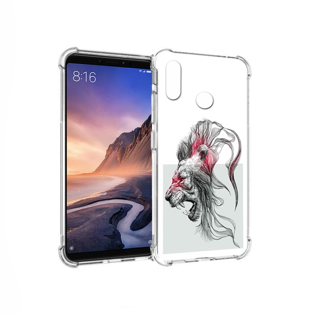 

Чехол MyPads Tocco для Xiaomi Mi Max 3 разъяренный лев (PT115366.313.576), Прозрачный, Tocco