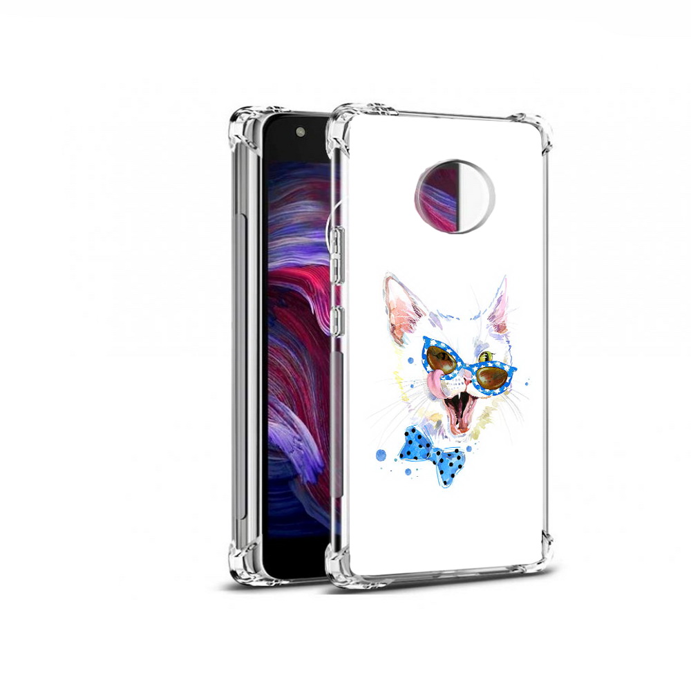 

Чехол MyPads Tocco для Motorola Moto X4 белый кот (PT96319.371.229), Прозрачный, Tocco