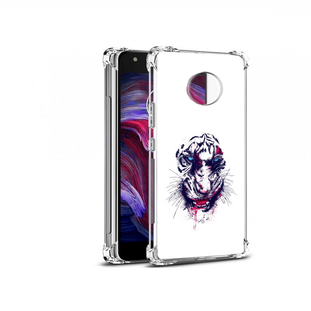 

Чехол MyPads Tocco для Motorola Moto X4 безумный тигр (PT96319.371.228), Прозрачный, Tocco