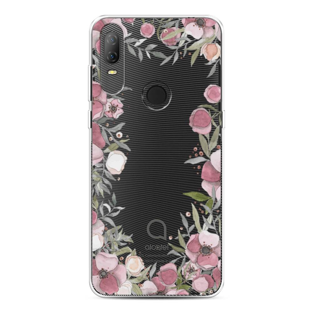 

Чехол Awog на Alcatel 1V (2020) 5007U / Алкатель 1V (2020) 5007U "Розовая цветочная рамка", 170950-8