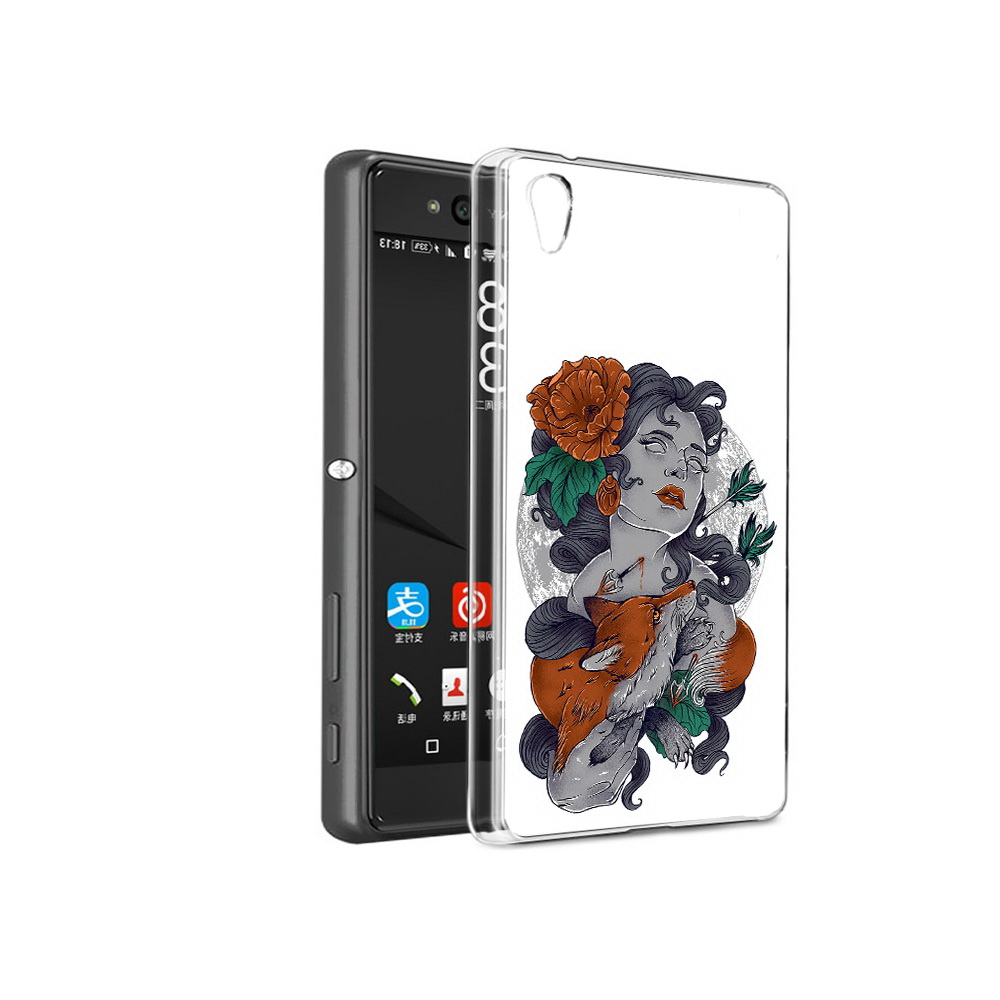 

Чехол MyPads Tocco для Sony Xperia C6 темная девушка с лисой (PT28839.243.639), Прозрачный, Tocco