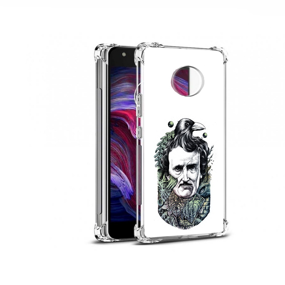 

Чехол MyPads Tocco для Motorola Moto X4 Эдгар Аллан с вороном (PT96319.371.203), Прозрачный, Tocco