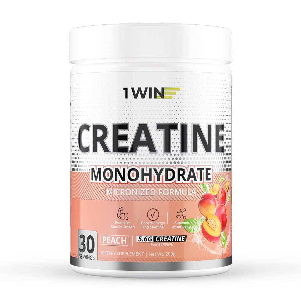 Креатин моногидрат Creatine Monohydrate 1WIN персик, порошок 30 порций