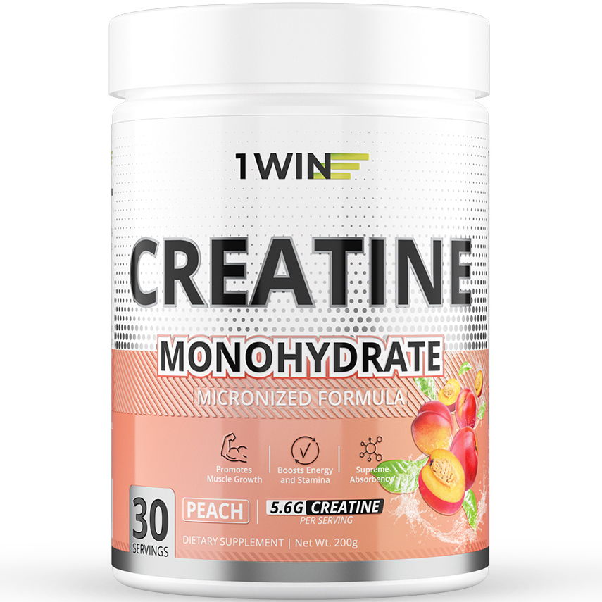 Креатин моногидрат Creatine Monohydrate 1WIN персик, порошок 30 порций