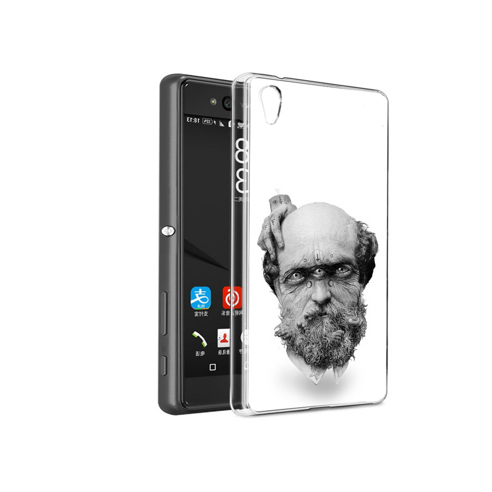 

Чехол MyPads Tocco для Sony Xperia C6 страшный бородатый мужчина абстракция, Прозрачный, Tocco