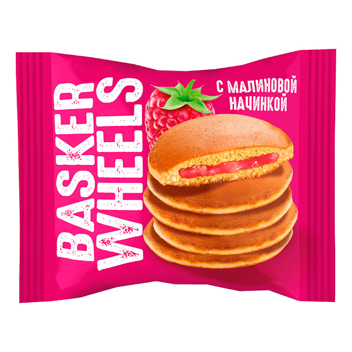 

Пирожное Basker Wheels Pancake бисквитное с малиновым джемом 36 г