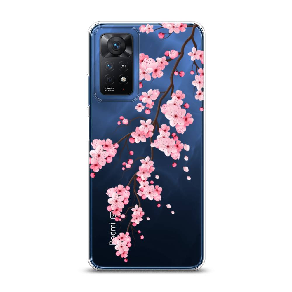 фото Силиконовый чехол "розовая сакура" на xiaomi redmi note 11 pro awog